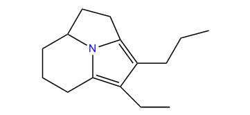 5-Ethyl-4-propyl-1,2,6,7,8,8a-hexahydropyrrolo[2,1,5-cd]indolizine